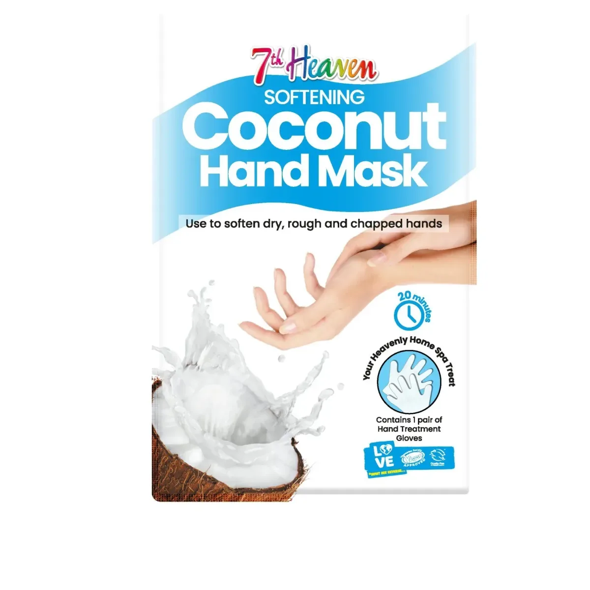 7TH HEAVEN Mască hidratantă pentru mâini cu cocos, 1 pereche