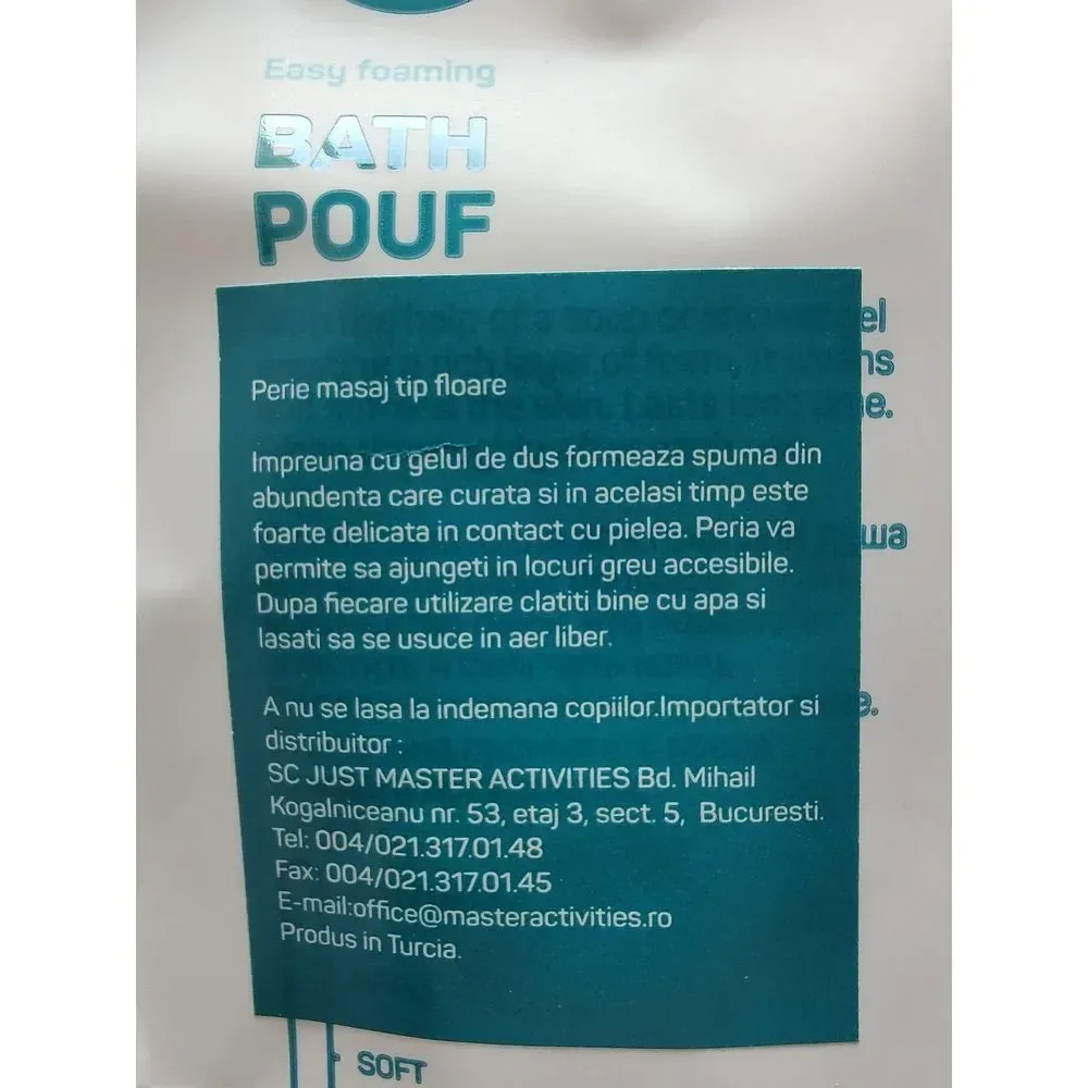 BALMY Perie de baie cu mâner și floare de masaj verde, 1 buc