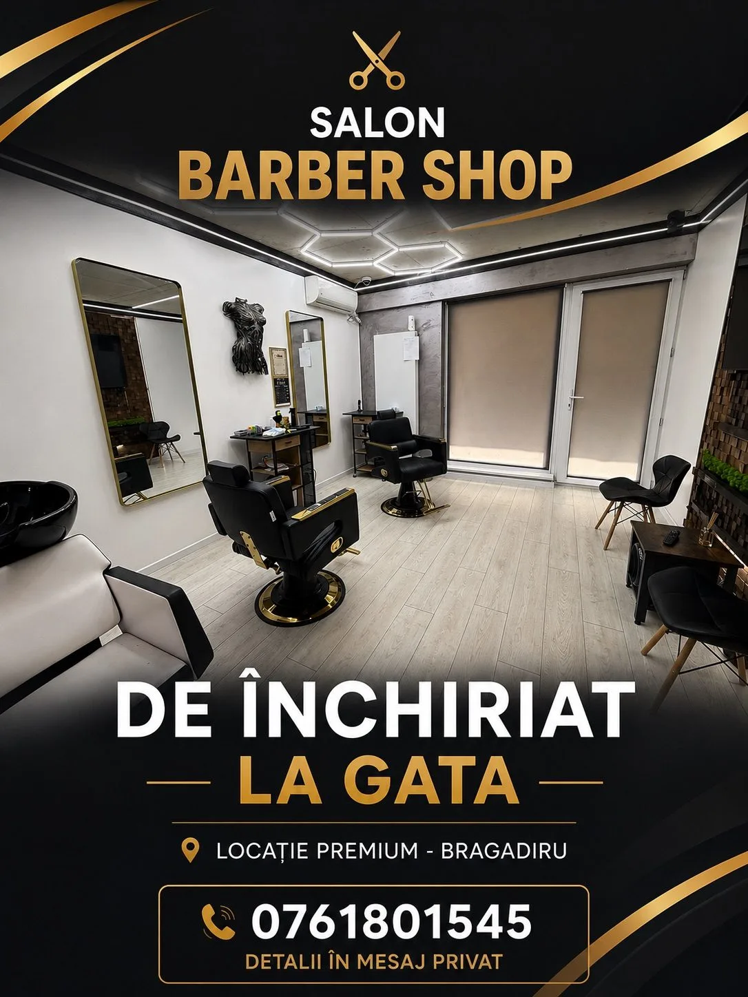 Închiriez Barber Shop complet echipat în Bragadiru, Complex ADM